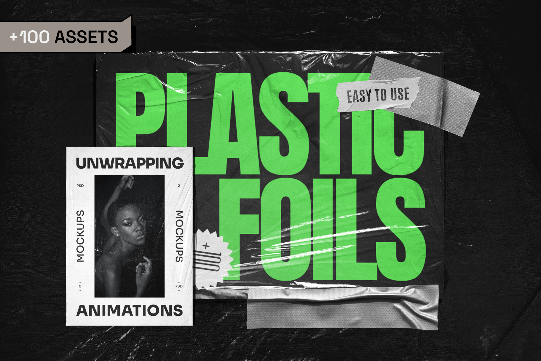 Wrinkled Plastic Mockups Bundle