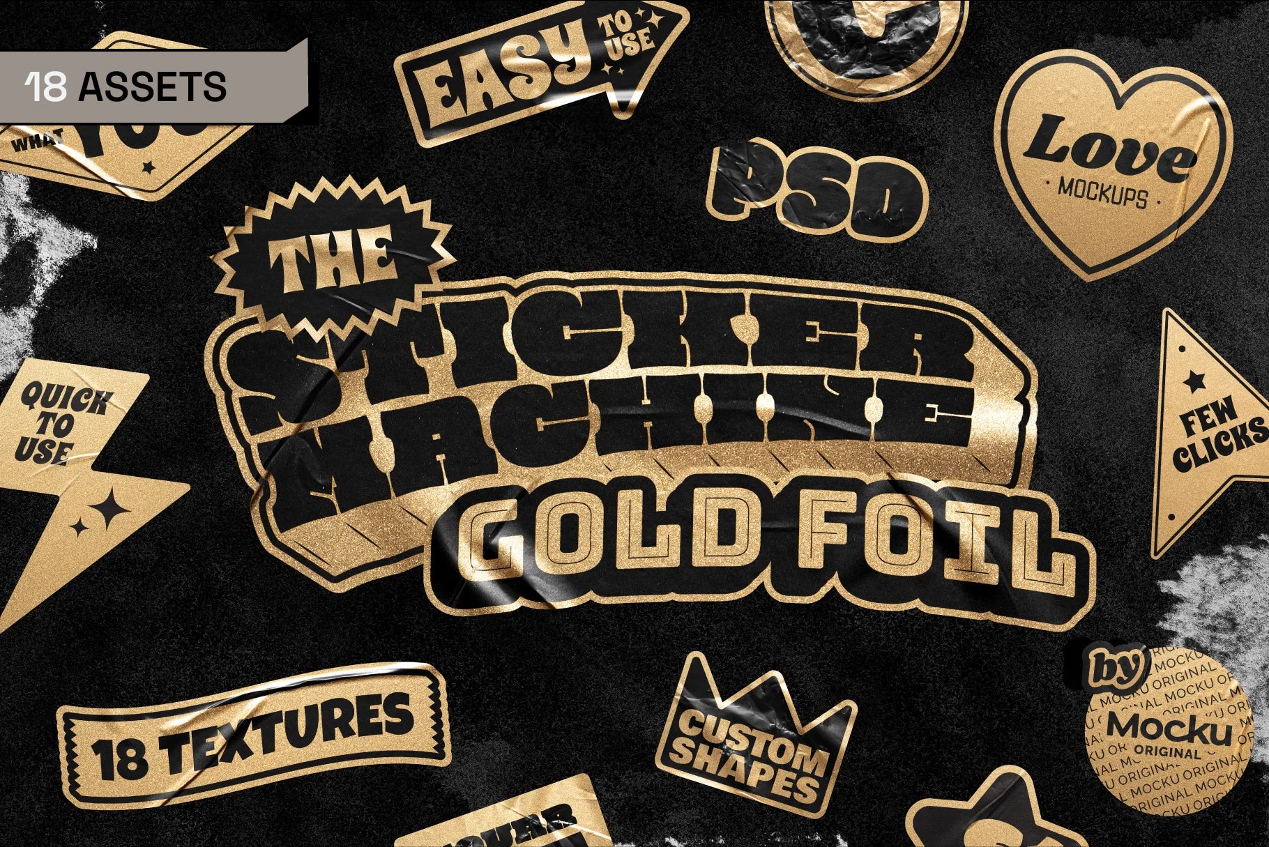 Sticker Mockup Machine - Gold Foil