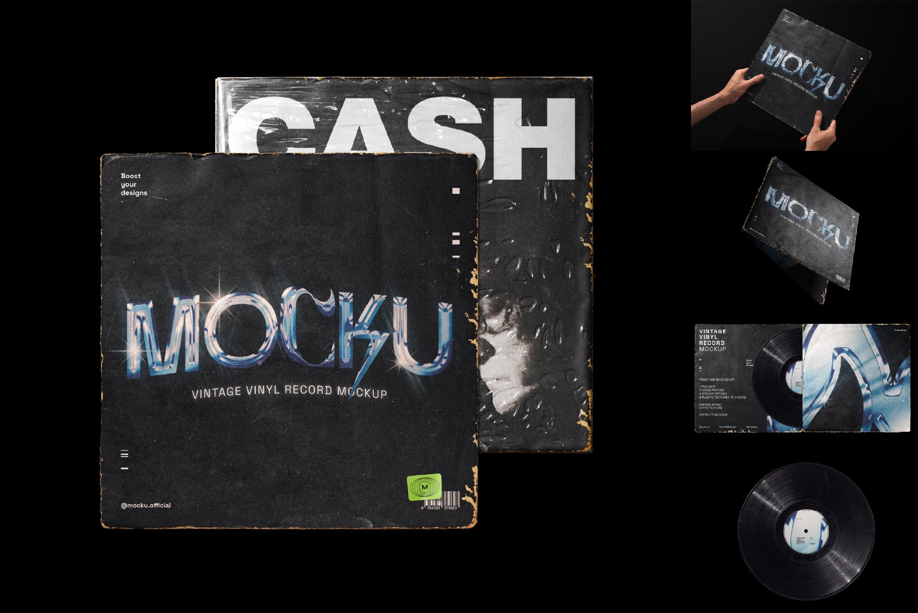 Vintage Vinyl Record Mockup Bundle