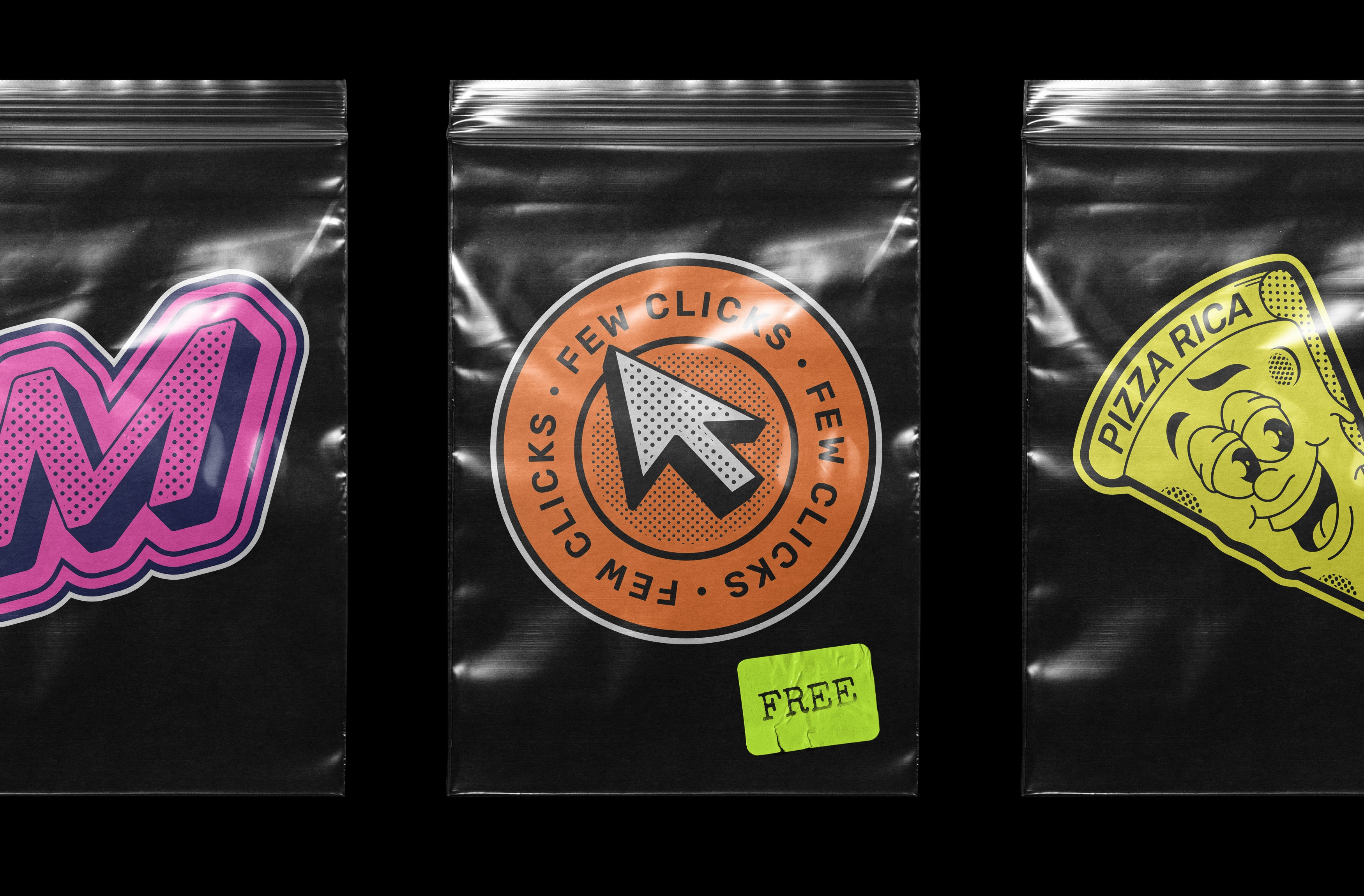 FREE Sticker with Zip Bag Mockups