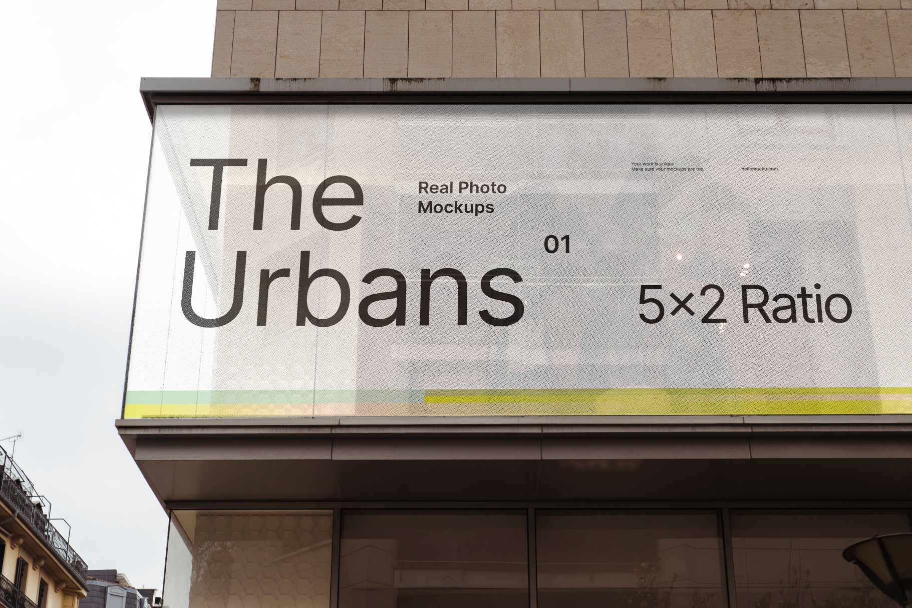 5x2 Microperforated Window Vinyl Mockup