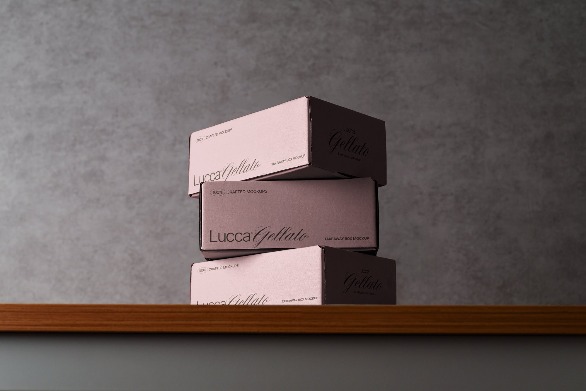 Stacked Cardboard Takeaway Boxes Mockup