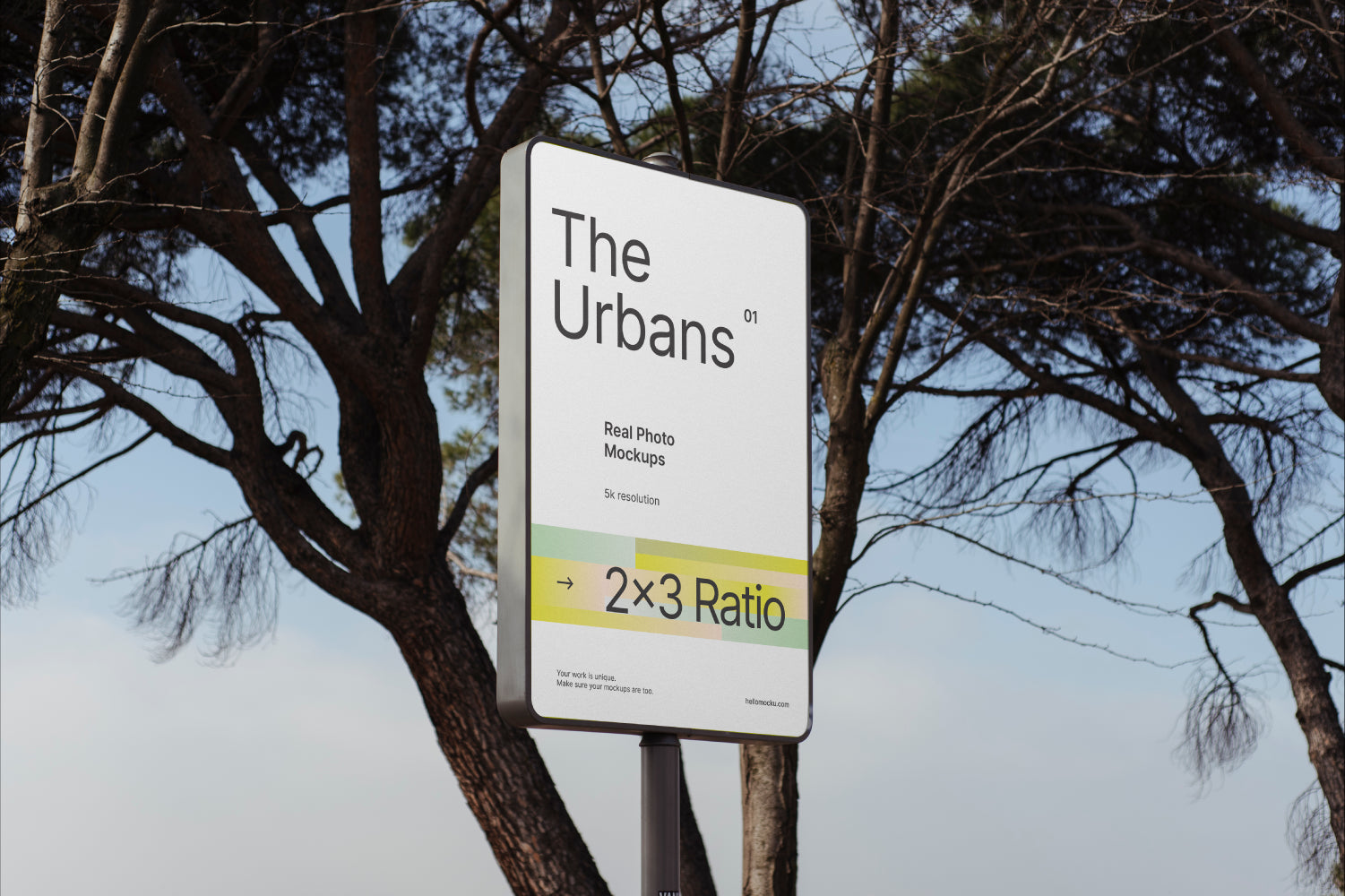 FREE Park Pole Poster Mockup