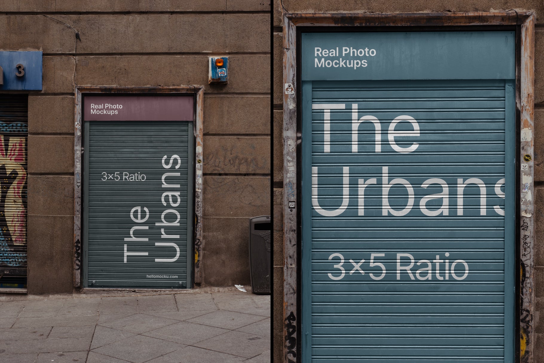 3x5 Rolling Door Mockup