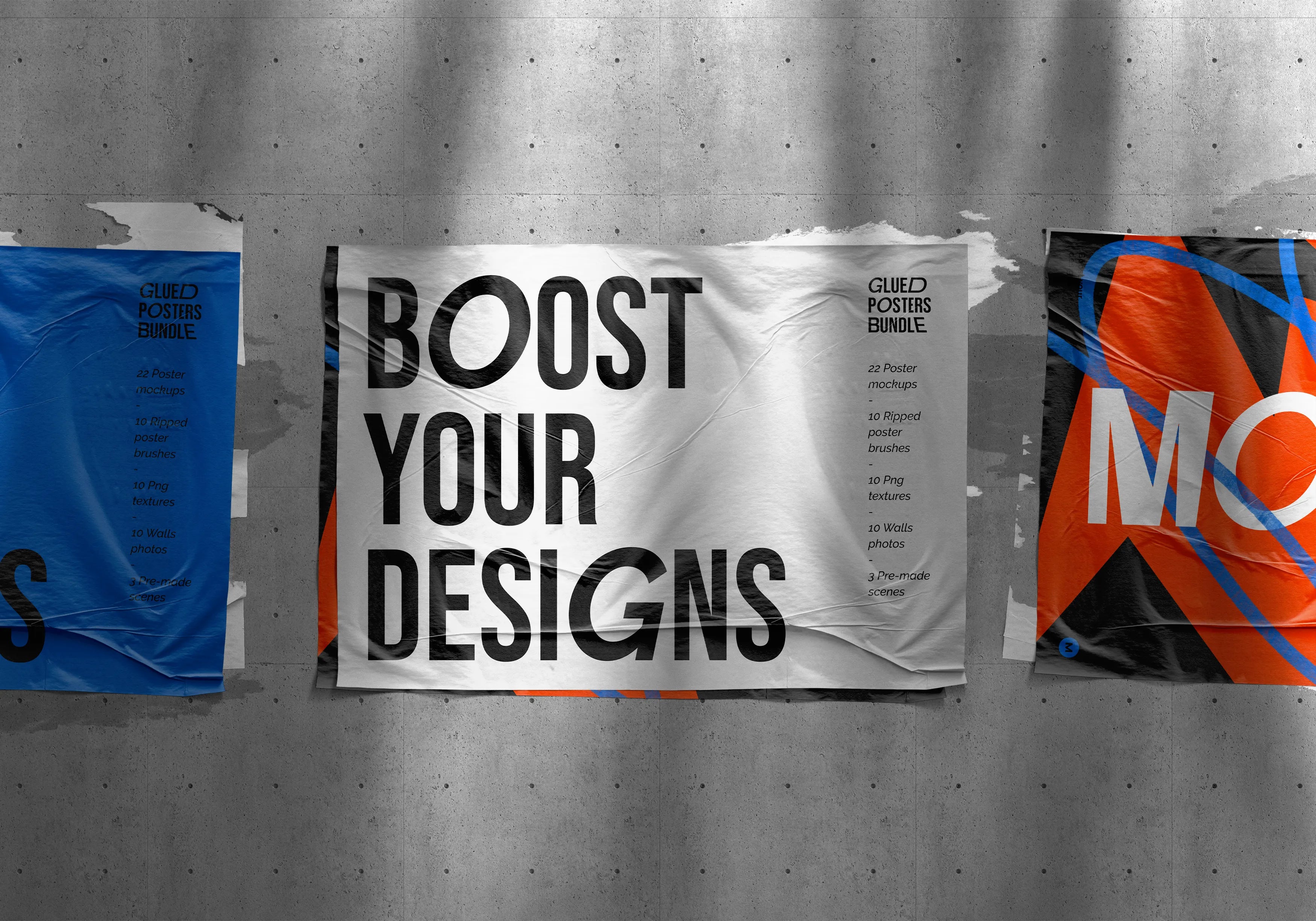 FREE Glued Posters Mockup