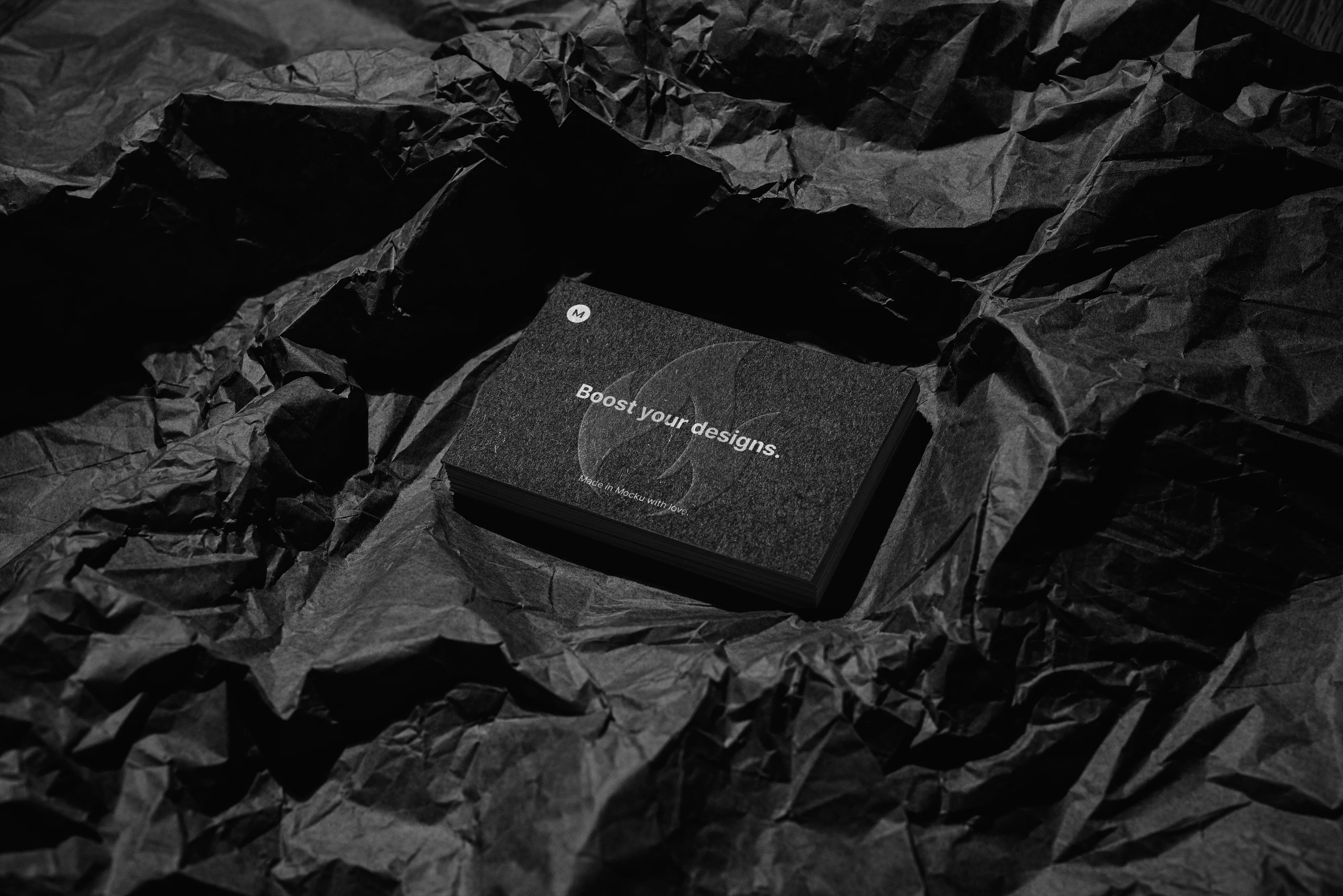 FREE Business Card with Silk Paper Mockup