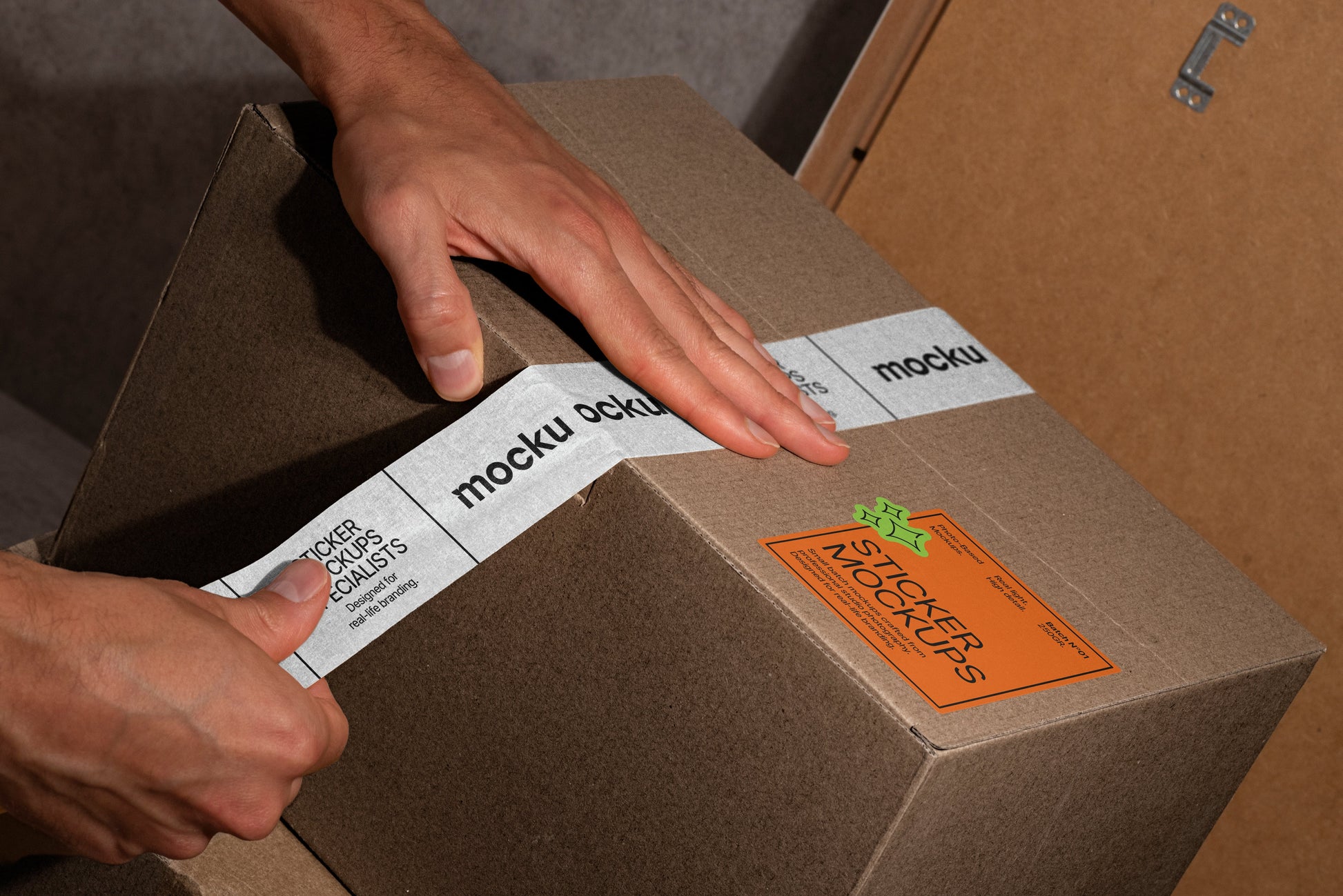 Packaging Tape & Sticker Mockups Mocku Store