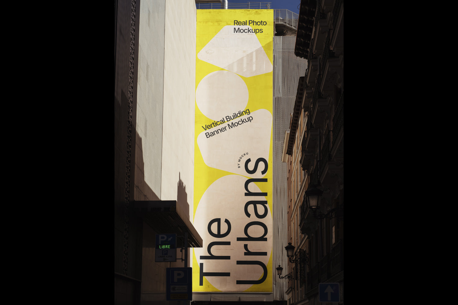 FREE Vertical Building Banner Mockup