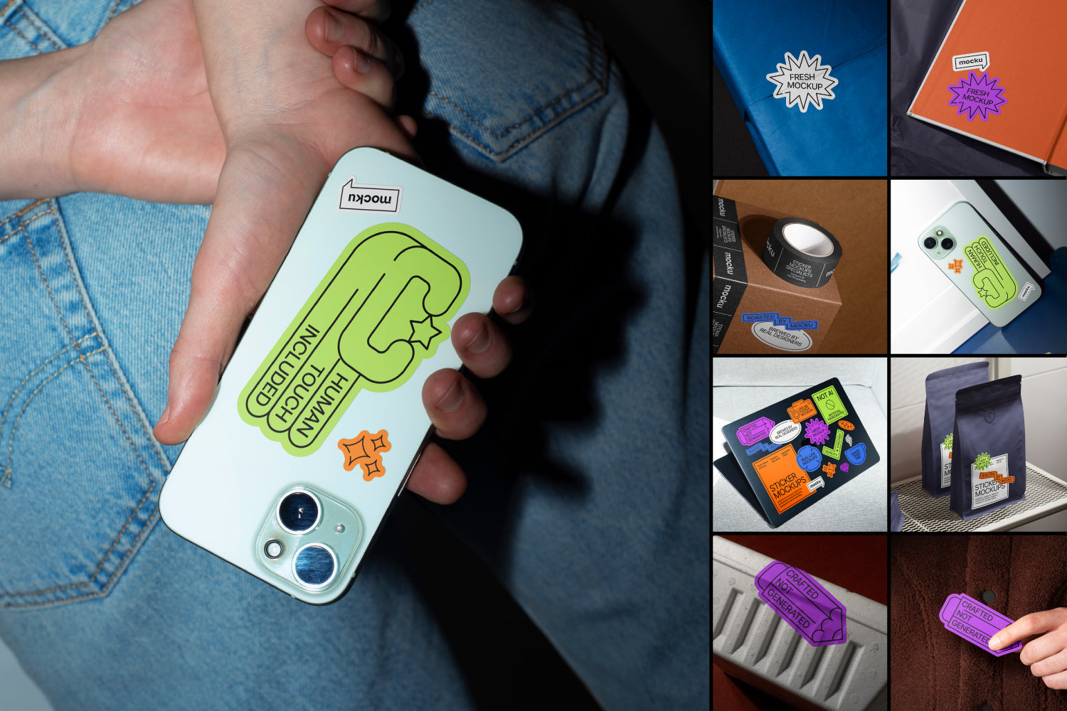 Aesthetic Sticker Mockup Bundle