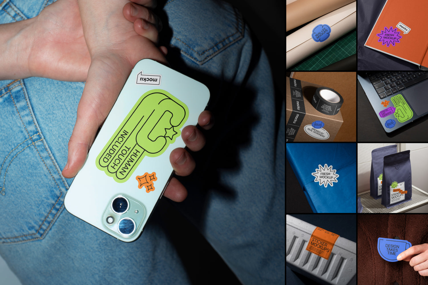 Aesthetic Sticker Mockup Bundle Mocku Store