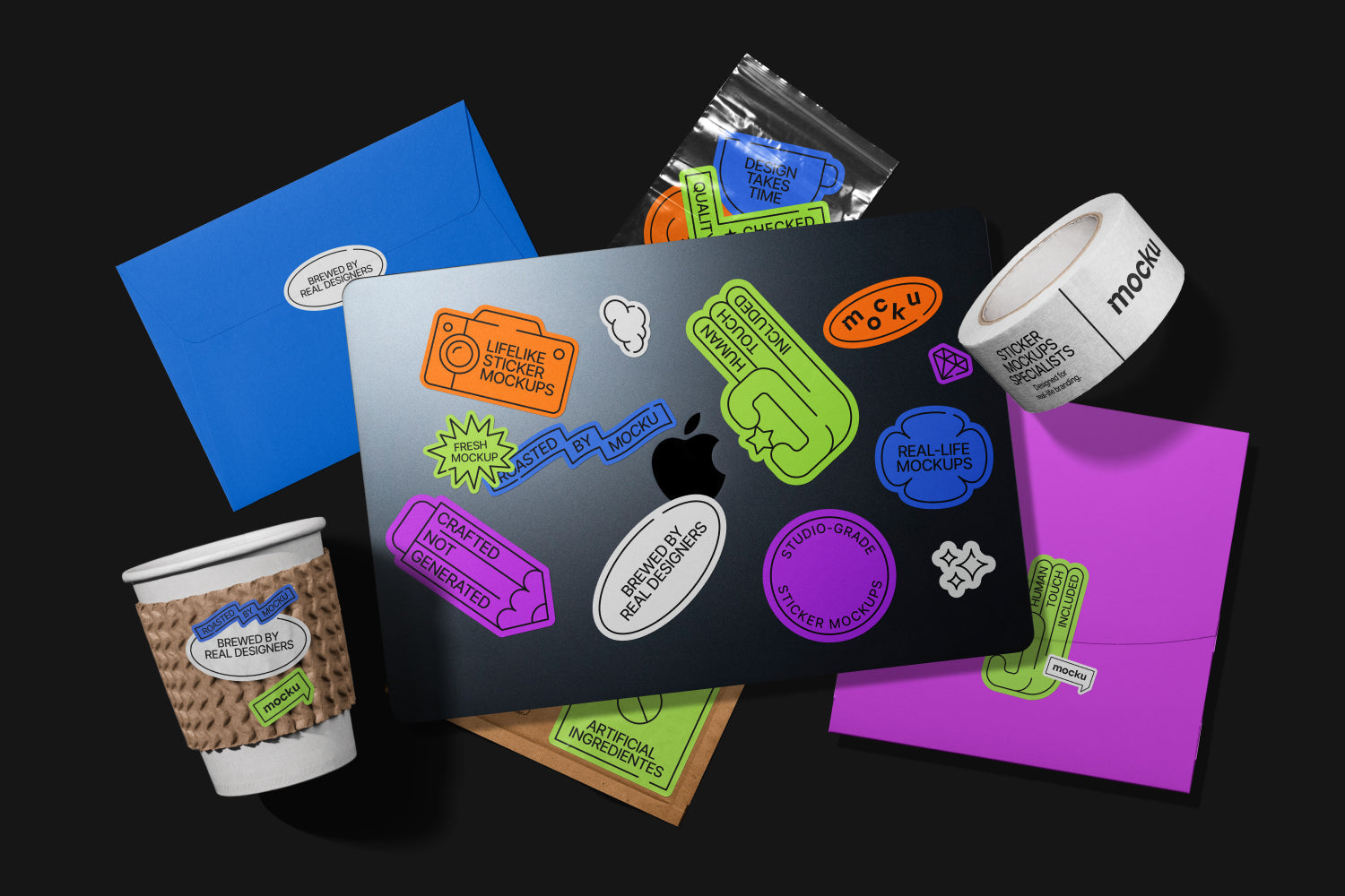Aesthetic Sticker Mockup Bundle Mocku Store