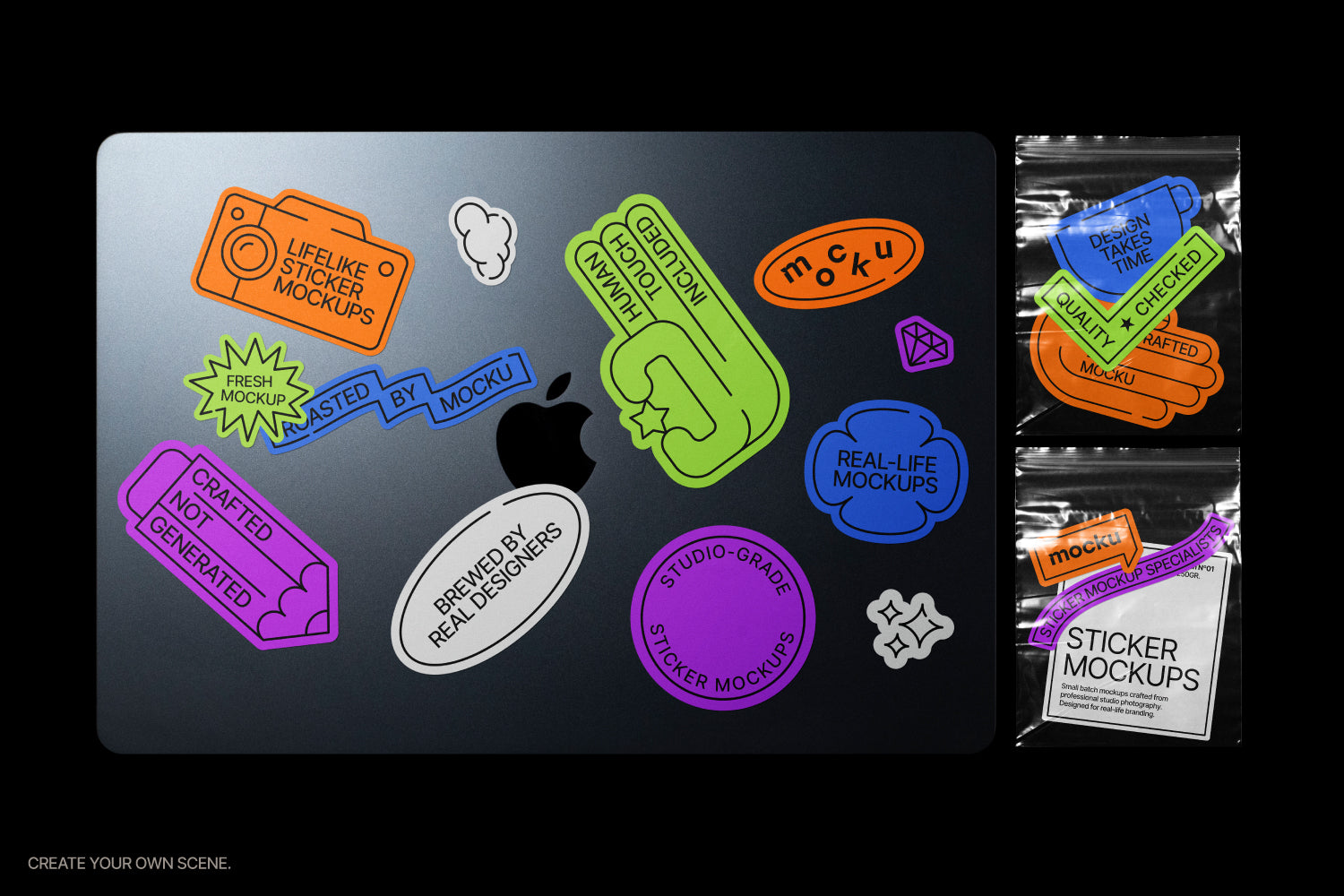Aesthetic Sticker Mockup Bundle Mocku Store