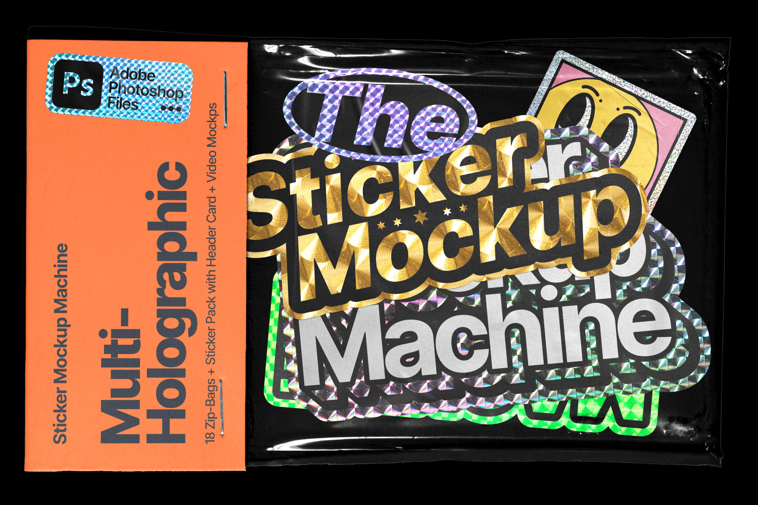 Sticker Mockup Machine – Multi Holographic