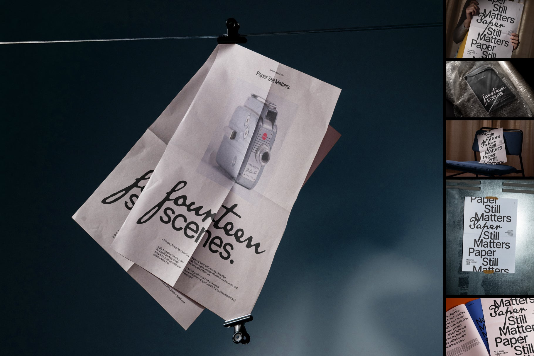 Folded Poster Mockup Set