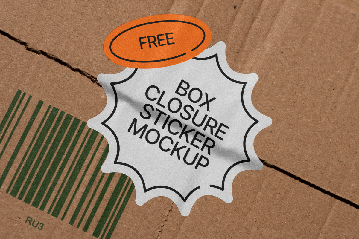 Box Frame Sticker FREE Box Closure Sticker Mockup – Hello Mocku