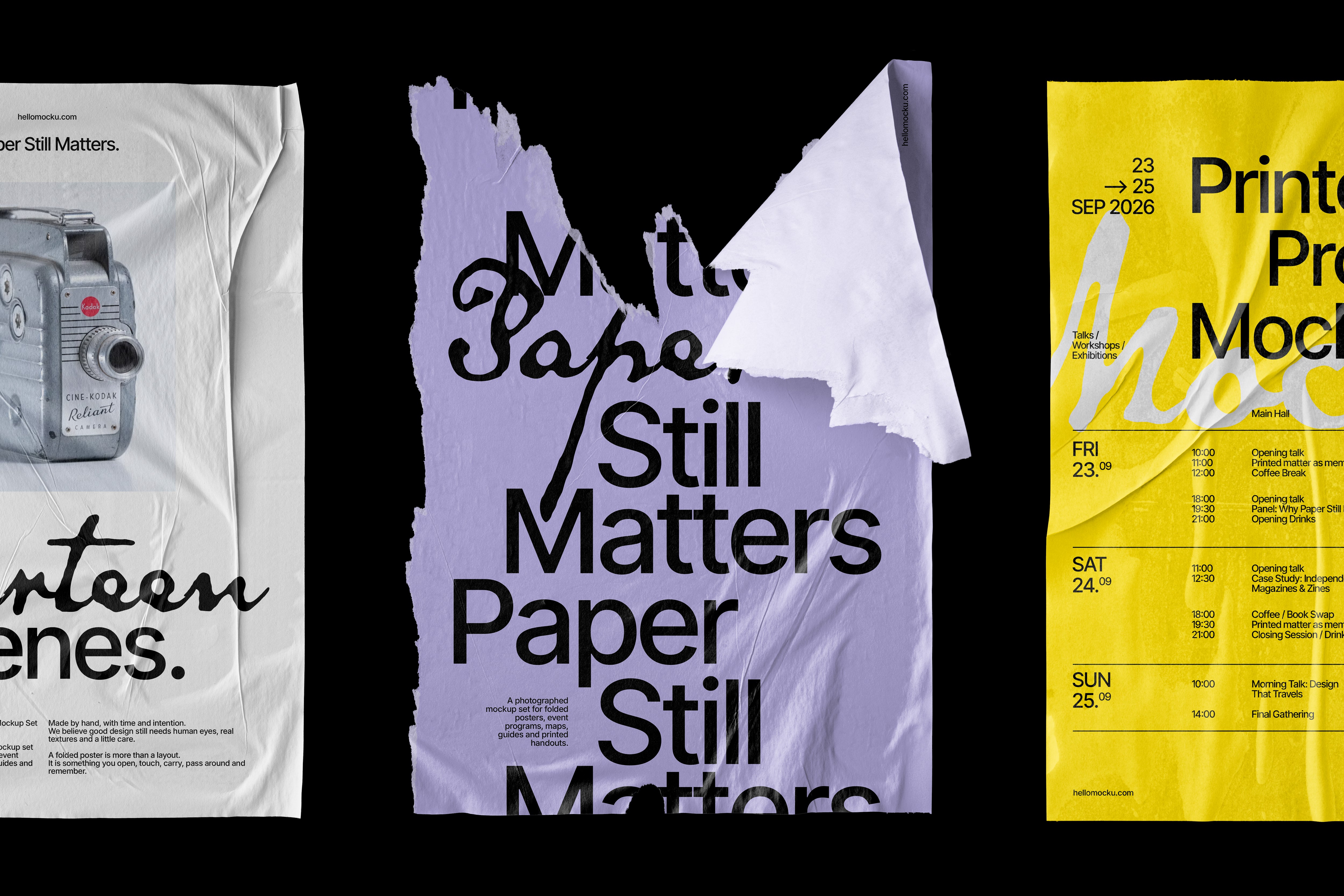 Glued Poster Mockups Bundle