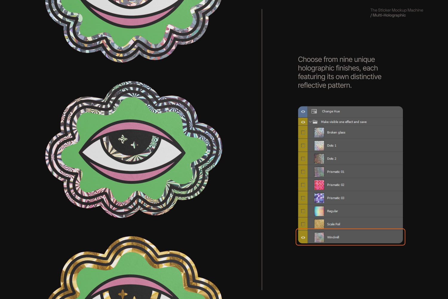Load video: Sticker Mockup Machine – Multi Holographic
