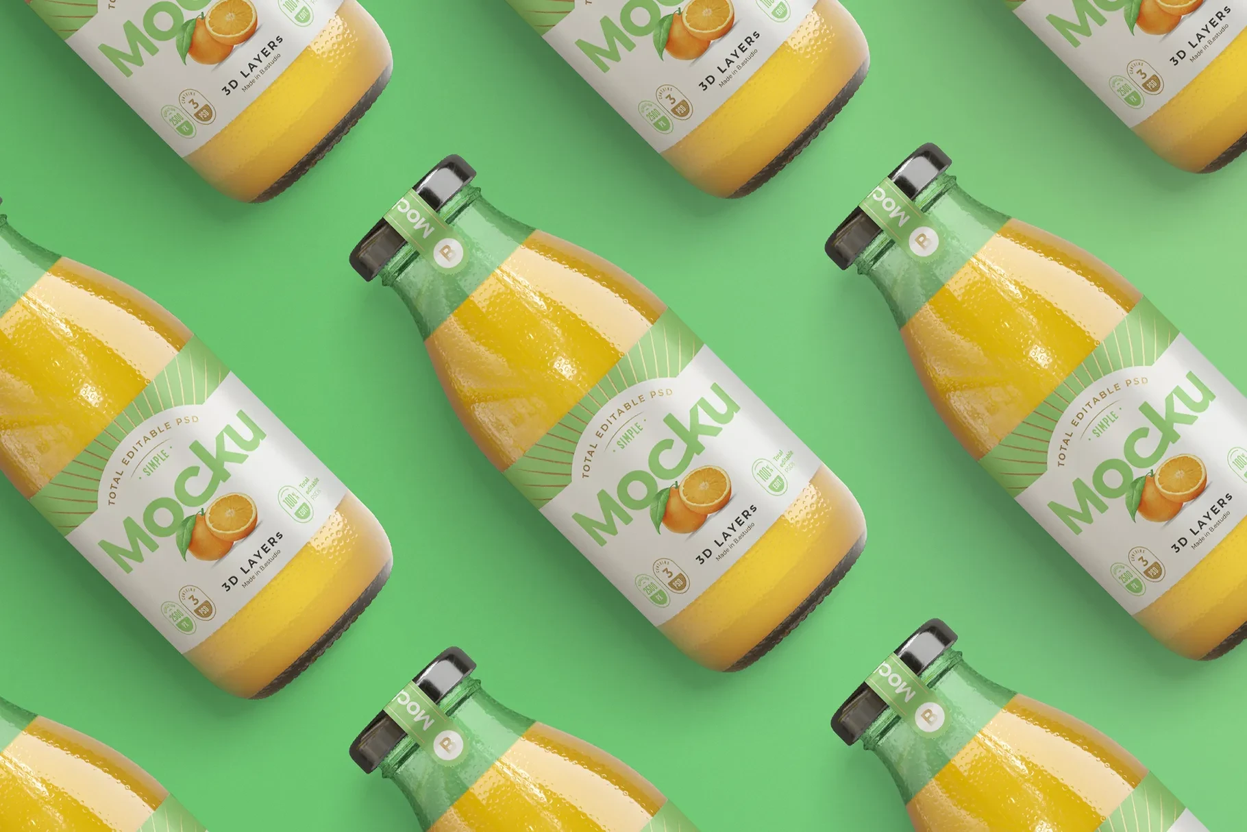 Orange juice bottle mockup