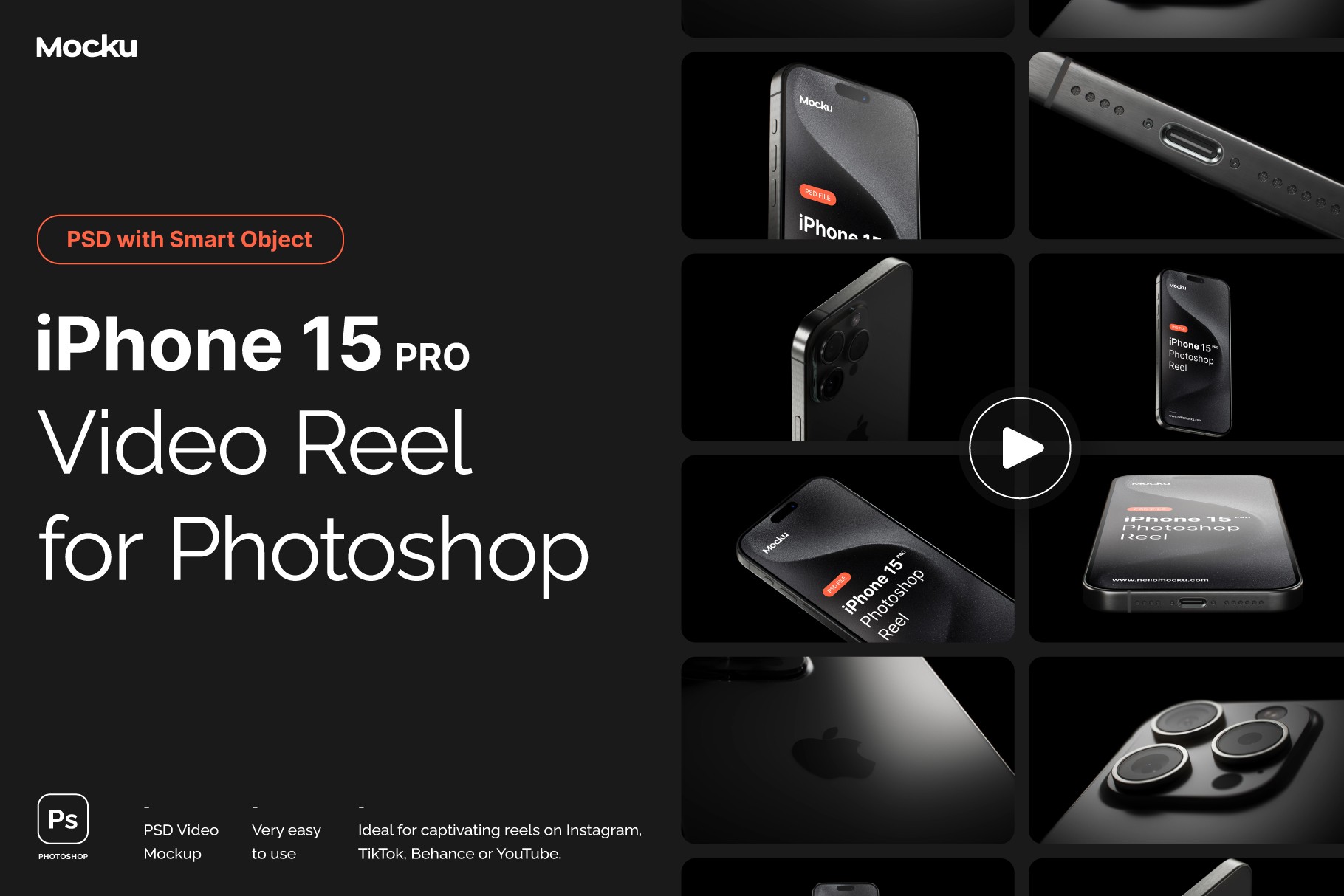 iPhone 15 PRO Photoshop Video Reelthumbnaile